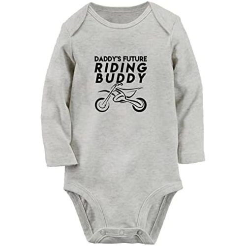 iDzn Daddy's Future Motocross Riding Buddy Funny Rompers Newborn Baby Bodysuits Infant Jumpsuits Outfits Long Sleeves Clothes