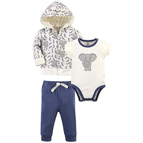 Touched by Nature unisex-baby Organic Cotton Hoodie, Bodysuit Or Tee Top, and Pant