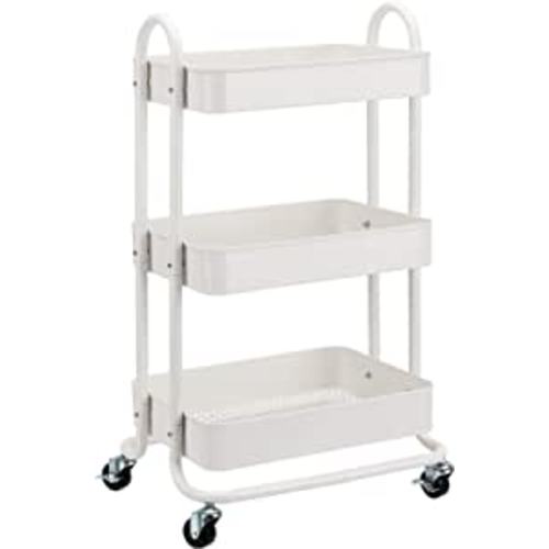 Amazon Basics 3-Tier Rolling Utility or Kitchen Cart - White
