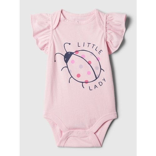 Baby Mix & Match Ruffle Bodysuit in light peony pink, size: 0-3 M