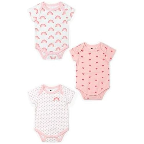 MONICA + ANDY Short Sleeve Jack & Jill Bodysuit, 100% Organic Baby Clothes for Girls & Boys, Newborn, Infant & Preemie Sizes