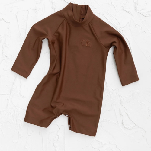 Rashie Swim Romper - Chocolate
