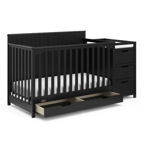 Graco Hadley 5-in-1 Convertible Crib And Changer With Drawer - Pebble Gray
