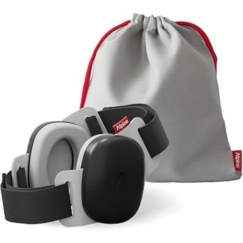 Alpine Muffy Baby Comfort - Protects Hearing for Babies and Toddlers - CE & ANSI Certified - Unique Headband for Safe fit & Comfort - Multi-adjustable for Ages 3-48 Months, 24dB Sound Reduction, Black