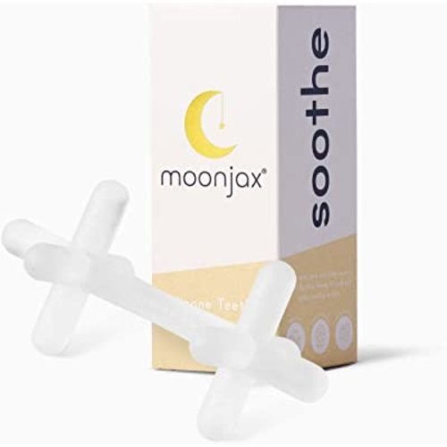 Moonjax Silicone Baby Teething Toys - Baby teether for Infants, Toddlers, Newborns, CPSIA Certified | Dishwasher, Sterilizer, and Freezer Safe