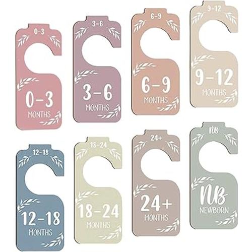 8Pcs Baby Closet Dividers Clothes Size Divider Beautiful Size Newborn to 24 Months for Newborns Babies Photography Props Home Decoration