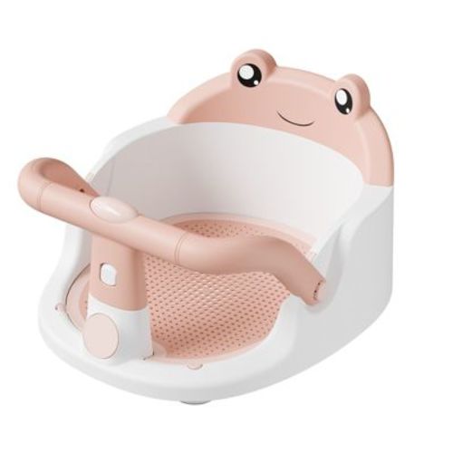 Napei Baby Bath Seat with Suction Cups & Backrest Support-Pink