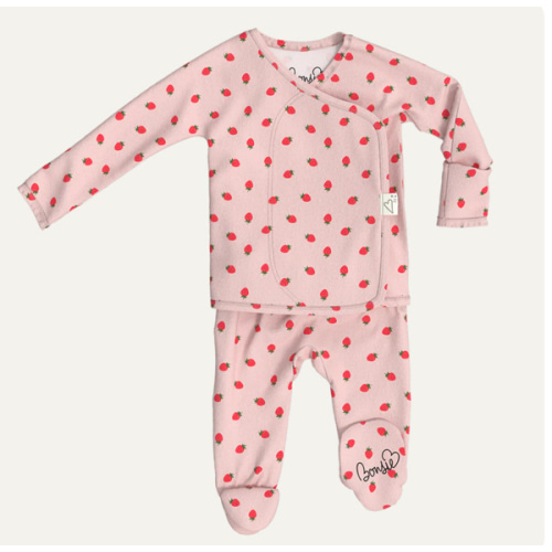 Footie - Strawberries – Bonsie Skin to Skin Babywear