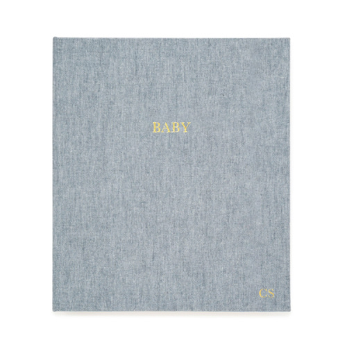 Baby Milestone Book, Chambray | Blue