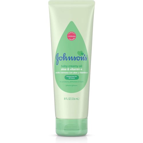 Johnson's Skin Nourish Creamy Oil Aloe Scent & Vitamin E, 8 Ounce (236 Ml) (Pack of 2)