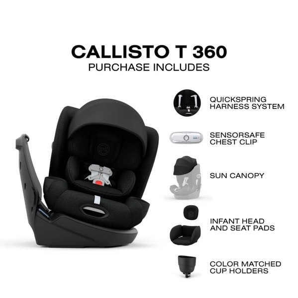 CYBEX | Callisto T 360 Rotating All-in-One Convertible Car Seat in Black