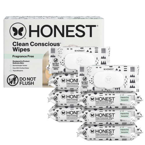 Honest Sensitive Baby Wipes, Fragrance-Free, Bulk 576 Count, Pattern Play