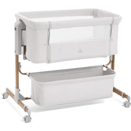 3 in 1 Baby Bassinet, Rocking Bassinet, Bedside Bassinet, 6-Height Adjustable, Bassinet Bedside Sleeper, Bedside Bassinet for Baby with Comfy Mattress, Breathable Mesh, Large Storage Basket