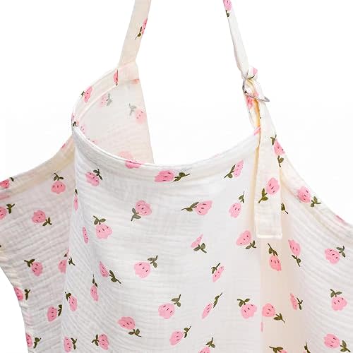Muslin Nursing Covers Soft Breathable Baby Nursing Scarf with Arch Neckline Privacy Breast Feeding Breastfeeding Cover up NursingApron Stroller Covers for Breastfeeding Baby Mom