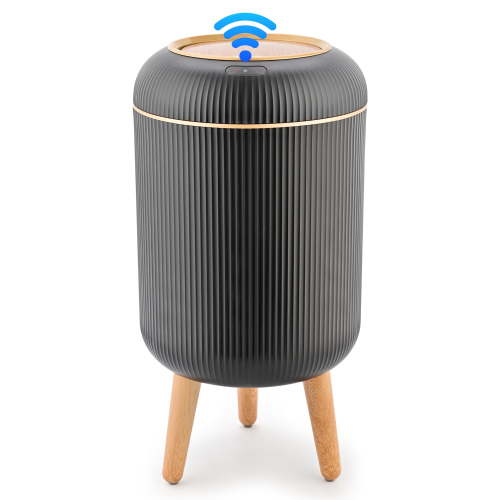 SUSTEAS Motion Sensor Trash Can: Touchless, Automatic, Waterproof for Kitchen, Bathroom (Black)
