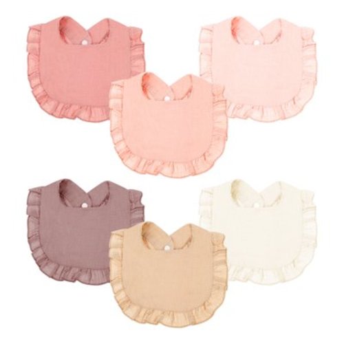 6 PCS Baby Muslin Bibs Bandana Drool Bibs for Unisex Boys & Girls, Soft and Absorbent Cotton Teething Drooling Bib Set for Newborn Toddler