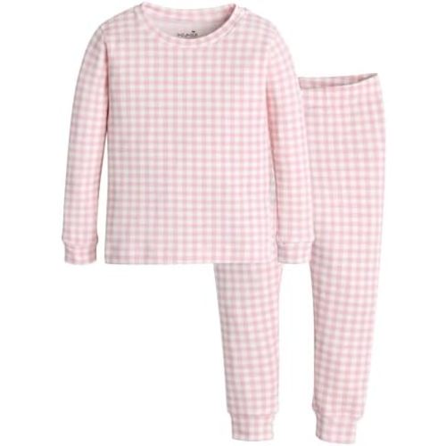 moimoln Plaid Check Soft Cotton Modal 6M-8Y Baby Toddler Long-Sleeve Snug-Fit Pajama Sleepwear Daily
