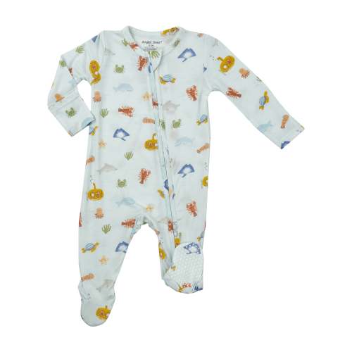 2 Way Zipper Footie - Inky Ocean