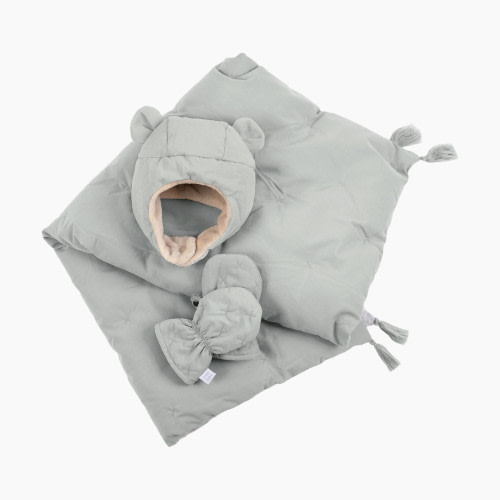 7AM Enfant Mitten, Hat and Blanket Set - Bondi Blue, 0-6 M