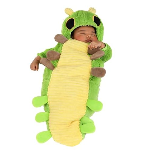 Green Caterpillar Infant Halloween Costume Bunting | Cute Bug Outfit for Babies for Costume Parties & Photos