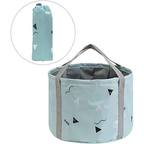 14L Collapsible Foot Soak Tub Bath with Handles for Soaking Kids Small Feet, Portable Foot Spa Bag Bucket Basin for Travel Camping, Green