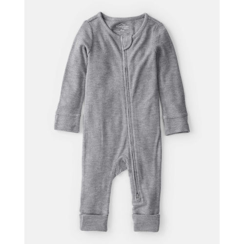 Baby Boy Solid PurelySoft Long-Sleeve 2-Way Zip Sleep & Play Pajamas - Grey - Carter's | Carter's