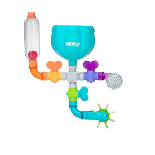 Nuby Wacky Waterworks Pipes Bath Toy - Baby Bathtub Toy with Interactive Features for Cognitive Development