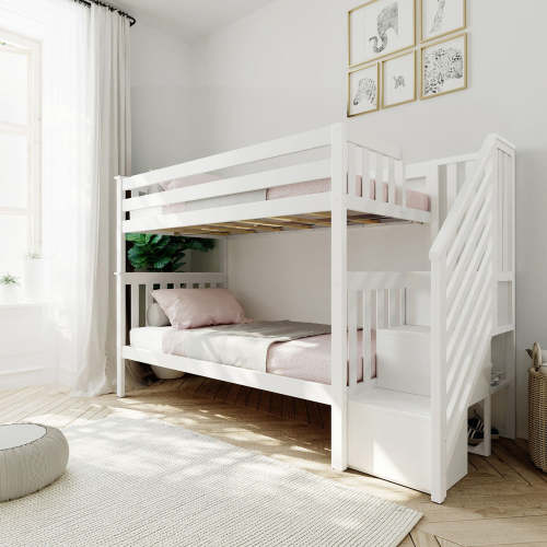 Twin Over Twin Bunk Bed With Stairs – Max and Lily