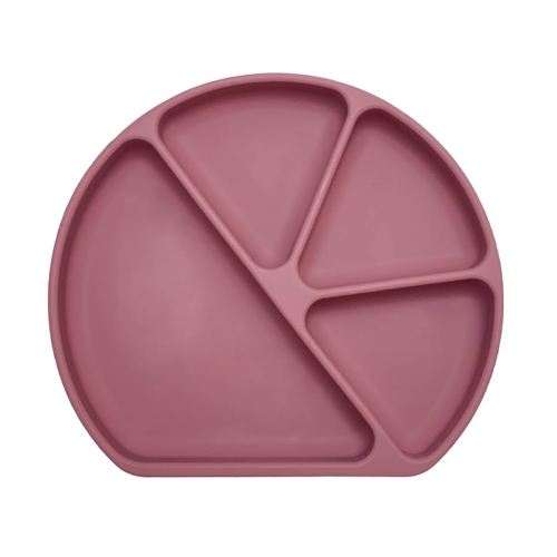 otterlove Silicone Baby Plate with Suction Base - 100% Platinum Pure LFGB Silicone with NO Fillers - BPA Free - Fits Most Highchair Trays (4 Section Divided Plate + Cover - Woodchuck)