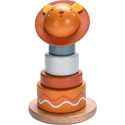Childlike Behavior Stacking Ring - Wooden Rrainbow Stacking Toy - Wooden Stacking Rings Baby Toy - Stacker for Toddlers - Safe Stackable Wood Baby Ring - Non-Toxic Baby Ring Stacker - Ages 1 Year & Up