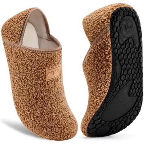 VIFUUR House Slippers for Women Men Fuzzy Barefoot Slipper Socks
