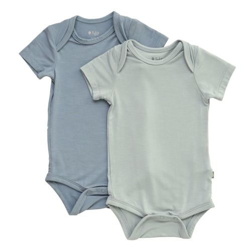 Kyte Baby 2-pack Short Sleeve Bodysuit In Fog And Slate