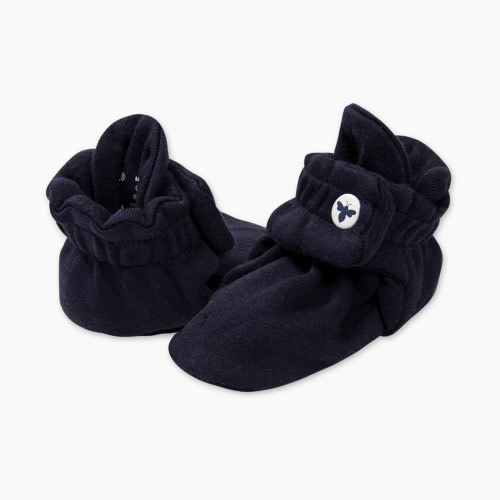 Burt's Bees Baby Organic Cotton Booties - Midnight Blue, 0-3 M