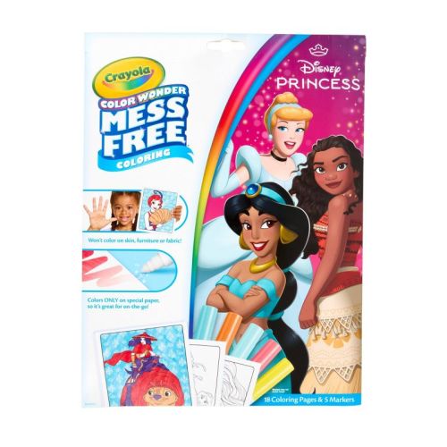 Crayola Color Wonder Disney Princess Coloring Page Set: Mess-Free, Non-Toxic, Creative Thinking, 18 Pages, Ages 3+