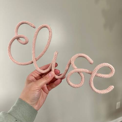 Custom Knitted Wire Name Sign-Personalized nursery name wall hanging