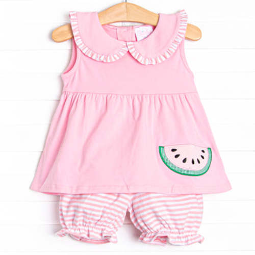 Watermelon Patch Applique Bloomer Set, Pink – Stitchy Fish