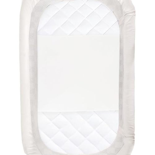 PROMEED 100% Mulberry Silk Bassinet Sleeve for Baby Bald Spots, Preminium 23 Momme Silk Bassinet Half Sheet for Baby Hair Loss(White)