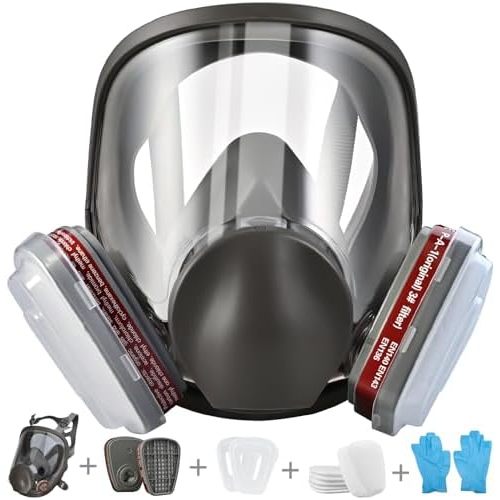 Reusable Mask Respirator with Filter, Gas Mask with Filters for Paint, Against Dust, Spray, Welding