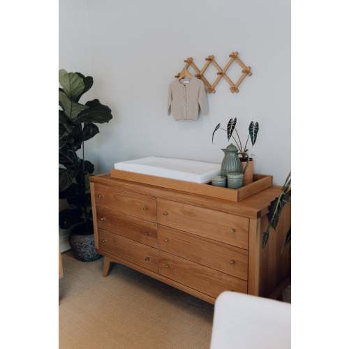 Mid-Century 6 Drawer Dresser in Hazelnut – Simply Nursery