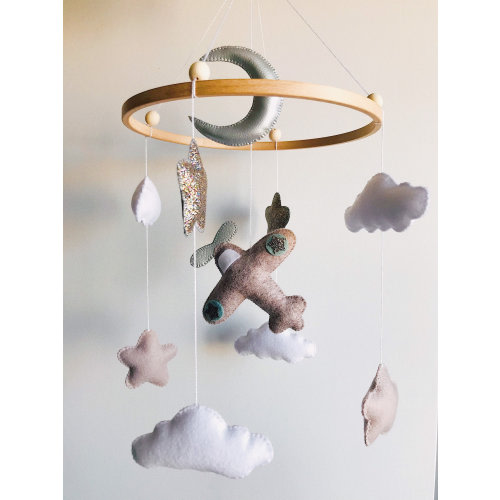 Travel mobile nursery , Airplane Baby Mobile , Airplane nursery decor , Baby boy nursery mobile , Baby shower gift
