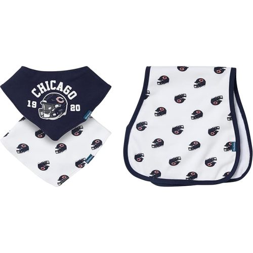 Gerber unisex-baby Nfl Team Bandana Bibs and Burp Cloth Set
