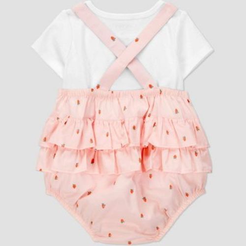 Carter's Strawberries Bubble Overalls Set