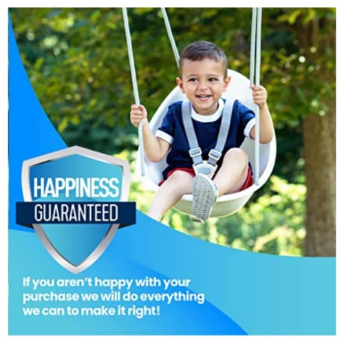Swurfer Coconut Toddler Swing – Comfy Baby Swing Outdoor, 3- Point Adjustable Safety Harness, Secure, Safe Quick Click Locking System, Blister-Free Rope, Easy Installation, Ages 6-36 Months
