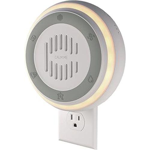 Wall Plug in White Noise Machine for Office Privacy & Noise Canceling, White Noise Fan Sound Machine for Sleeping Adults & Baby, Therapy Noise Blocker with 20 Soothing Sounds & Nightlight by Calm Me.