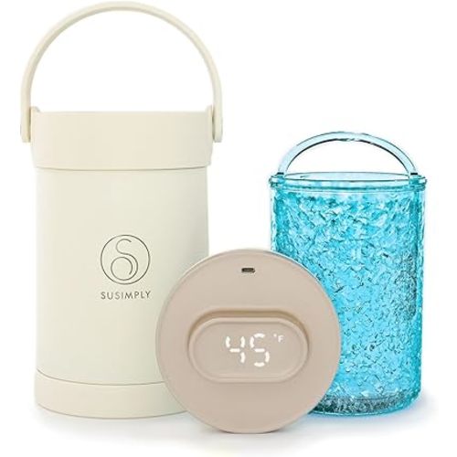 Portable Cooler, Breastmilk Chiller, Large Real-Time Temperature Display, Double Vacuum Insulation, 360° Cooling 24 Hours, Stainless Steel, Versatile Storage, up to 2L