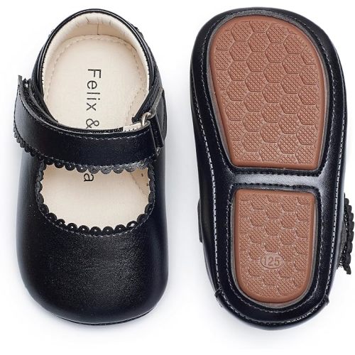 Felix & Flora Baby Dress Shoes - Infant Baby Girls Mary Jane Flats Moccasinss Soft Sole Walking Crib Shoes