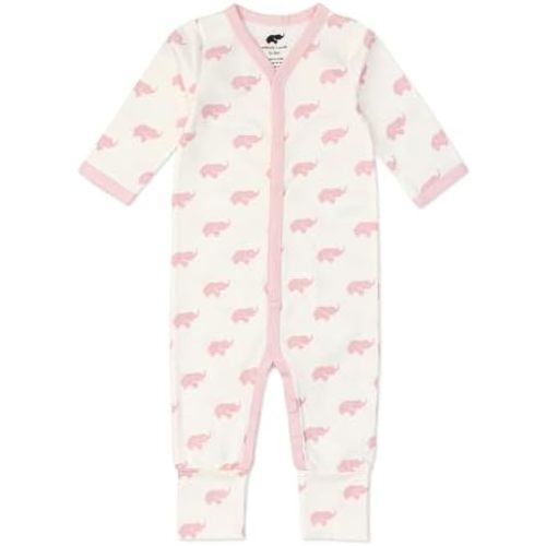 MONICA + ANDY On the Go One-Piece for Baby Girls & Boys (0-9+ Months) – Soft Long Sleeve Romper, Made with Organic Cotton