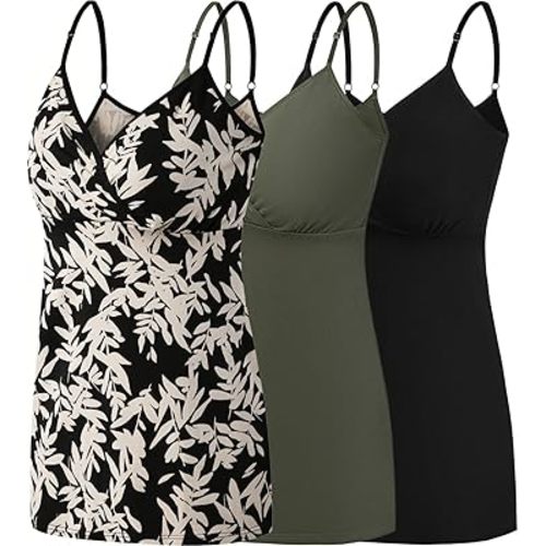 Nursing Tops Tank Shirt Cami Sleep Bra for Maternity and Breastfeeding
