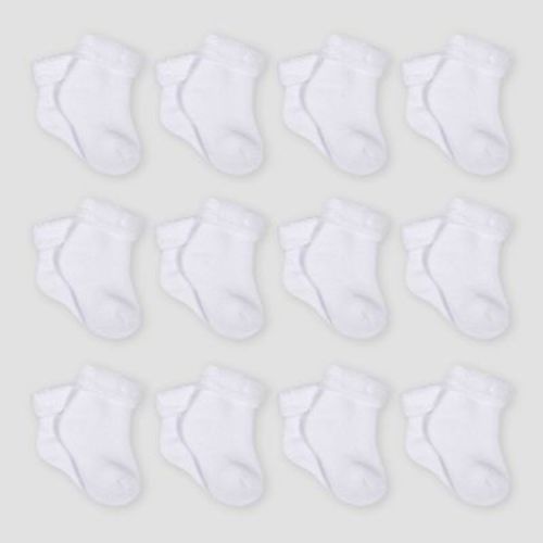 Gerber Baby 12pk Wiggle Proof Socks, Size: 0-3M