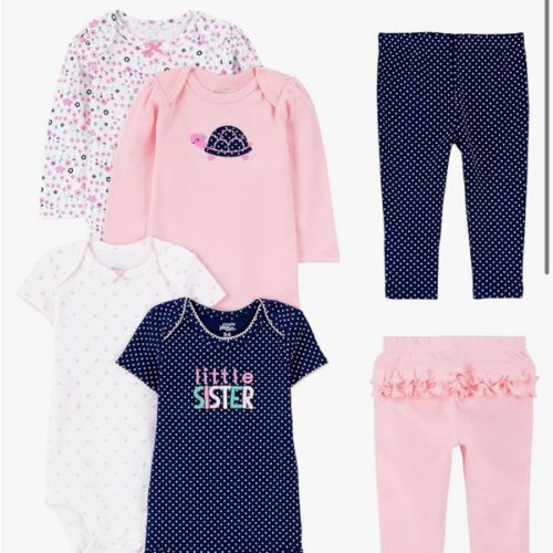 Simple Joys by Carter's baby-girls 6-piece Bodysuits (Short and Long Sleeve) and Pants Set